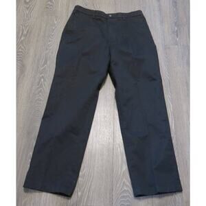HAGGAR Q Chino Casual Pants Size 36x32 Men Premium No Iron Cotton Black
